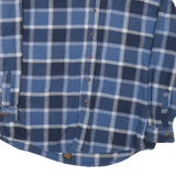 ST JOHNS BAY Mens Blue & White Check Shirt L Cotton Long Sleeve Button Collar