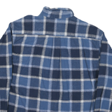 ST JOHNS BAY Mens Blue & White Check Shirt L Cotton Long Sleeve Button Collar