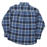 ST JOHNS BAY Mens Blue & White Check Shirt L Cotton Long Sleeve Button Collar