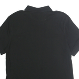 NAUTICA Mens Black Cotton Blend Short Sleeve Plain Polo Shirt L Classic Fit