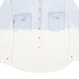 UNION BAY Mens Blue & White Cotton Denim Shirt L Casual Button Pocket