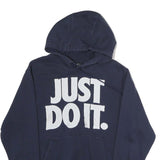 NIKE Mens Navy Blue Hoodie M Just Do It Pullover Sweatshirt Sportswear