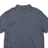 CALVIN KLEIN Mens Blue Short Sleeve Plain Polo Shirt L Cotton Blend Casual