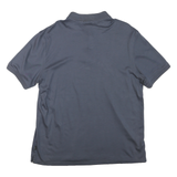 CALVIN KLEIN Mens Blue Short Sleeve Plain Polo Shirt L Cotton Blend Casual