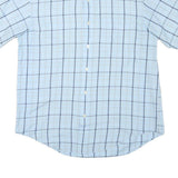 NAUTICA Mens Blue Check Shirt M Cotton Blend Short Sleeve Casual Summer