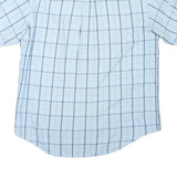 NAUTICA Mens Blue Check Shirt M Cotton Blend Short Sleeve Casual Summer