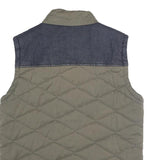 DIESEL Mens Green Quilted Jacket L Polyester Blend Zip Pockets Casual Outerwear