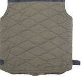 DIESEL Mens Green Quilted Jacket L Polyester Blend Zip Pockets Casual Outerwear