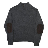 CHAPS Mens Grey Jumper Pullover Plain Roll Neck Regular L Cotton Blend Knitwear