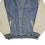 GEAR FOR SPORTS Mens Blue & Cream Denim Button Jacket L Cotton Blend Casual
