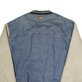 GEAR FOR SPORTS Mens Blue & Cream Denim Button Jacket L Cotton Blend Casual