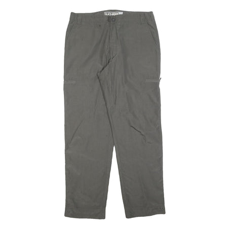 BLACK & BROWN Mens Polyester Blend Grey Regular Fit Straight Leg Trousers W34