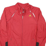 ADIDAS Womens Red Polyester Blend Jacket S Plain Zip Casual Lightweight