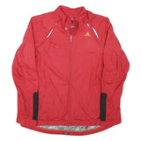 ADIDAS Womens Red Polyester Blend Jacket S Plain Zip Casual Lightweight