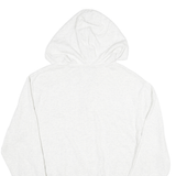 CHAPS Mens White Hoodie Pullover L Button Neck Hooded Cotton Blend Jumper