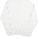 CHAPS Mens White Hoodie Pullover L Button Neck Hooded Cotton Blend Jumper