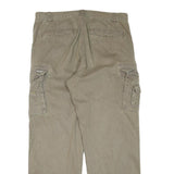 WOOLRICH Mens Beige Cargo Cotton Blend Regular Leg W36 L32 Zip Jeans Utility