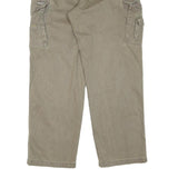 WOOLRICH Mens Beige Cargo Cotton Blend Regular Leg W36 L32 Zip Jeans Utility