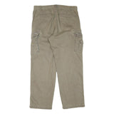 WOOLRICH Mens Beige Cargo Cotton Blend Regular Leg W36 L32 Zip Jeans Utility