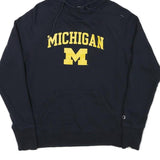 CHAMPION Womens Navy Blue Michigan Hoodie M Cotton Blend Casual Pullover
