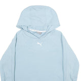 PUMA Womens Blue Hoodie XS Cotton Blend Lightweight Pullover Casual