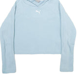 PUMA Womens Blue Hoodie XS Cotton Blend Lightweight Pullover Casual