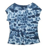 HARLEY DAVIDSON Womens Blue Tie Dye T-Shirt XL Short Sleeve Round Neck