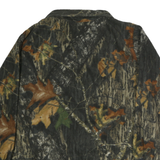 Mens Green Brown Polyester Jacket L Casual Zip Up Plain Camouflage Outdoor