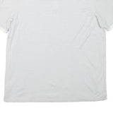 CALVIN KLEIN Mens White & Grey Striped Short Sleeve Polo Shirt L Cotton Blend