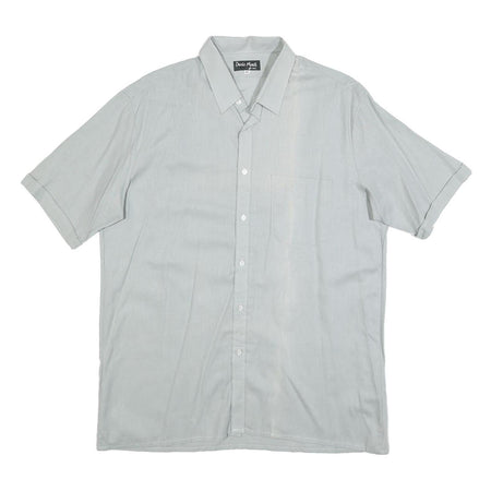 DARIO MONTI Mens Light Grey Shirt L Polyester Blend Casual Button-Up
