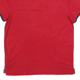 TOMMY HILFIGER Mens Red & Navy Short Sleeve Polo Shirt M Cotton Blend Classic