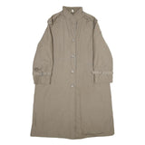 Womens Beige Button Front Classic Jacket UK 16 Polyester Blend Long Sleeve