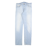 CARHARTT Mens Regular Fit Straight Leg Denim Light Blue W32 L34 Cotton Blend Zip