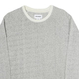 CONVERSE Womens Grey White Crew Neck Sweatshirt S Cotton Blend Lightweight