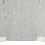 CONVERSE Womens Grey White Crew Neck Sweatshirt S Cotton Blend Lightweight