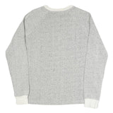 CONVERSE Womens Grey White Crew Neck Sweatshirt S Cotton Blend Lightweight