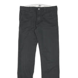 DICKIES Womens Cotton Blend Black Slim Straight Trousers W29 L29 Workwear Zip