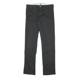 DICKIES Womens Cotton Blend Black Slim Straight Trousers W29 L29 Workwear Zip