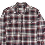 JACHS Mens Red & White Checked Shirt XL Casual Cotton Blend Long Sleeve