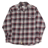 JACHS Mens Red & White Checked Shirt XL Casual Cotton Blend Long Sleeve
