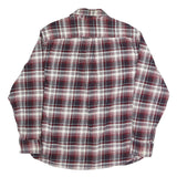 JACHS Mens Red & White Checked Shirt XL Casual Cotton Blend Long Sleeve