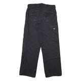 DICKIES Mens Black Cotton Blend Regular Fit Straight Leg Trousers W32 L32