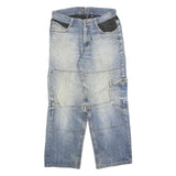 Mens Light Blue Relaxed Fit Denim Zip Closure Cargo Jeans W30 L28 Casual