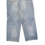 Mens Light Blue Relaxed Fit Denim Zip Closure Cargo Jeans W30 L28 Casual