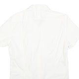 REPLAY Mens White Short Sleeve Shirt M Cotton Blend Casual Button Down Summer
