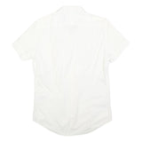 REPLAY Mens White Short Sleeve Shirt M Cotton Blend Casual Button Down Summer