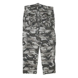 Grey Camouflage Mens Regular Fit Cargo Trousers W30 L27 Cotton Blend Zip