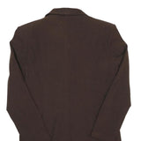 Womens Brown Button Double Breasted Jacket S Cotton Blend Plain Stylish Formal