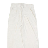 ROMEO + JULIET Womens Relaxed White Linen Blend Trousers W27 L25 Belted Zip