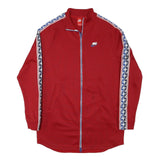 NIKE Mens Red Blue Swoosh Zip Jacket M Polyester Blend Sportswear Track Top